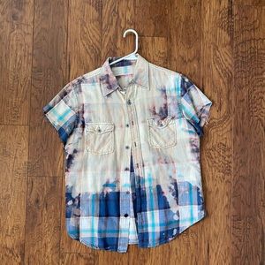 Bleached Flannel Short Sleeve Shirt